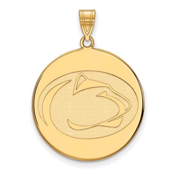14k Yellow Gold Penn State XL Logo Disc Pendant